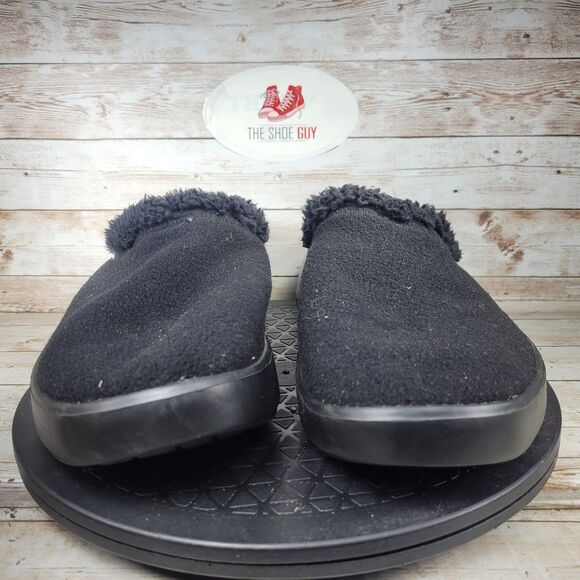 OOFOS OOcoozie Mule Slippers Men\'s Size 11 Black Sherpa Lined Comfort Slip On main image 10